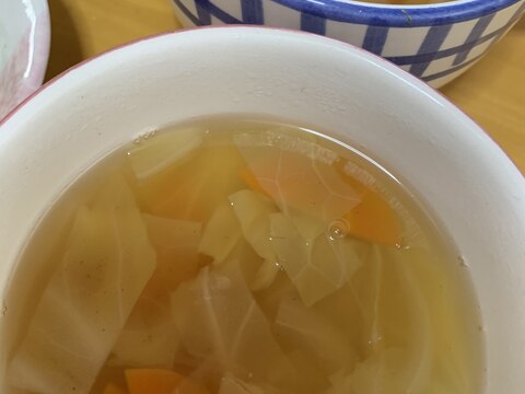 キャベツ人参玉葱の簡単スープ